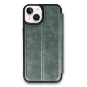 iPhone 15 Kılıf Flip Cover - Koyu Yeşil-(5796)
