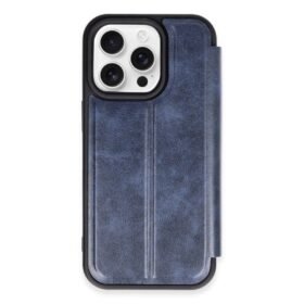 iPhone 15 Pro Max Kılıf Flip Cover - Lacivert-(5796)