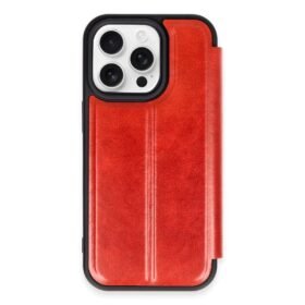 iPhone 15 Pro Max Kılıf Flip Cover - Kırmızı-(5796)