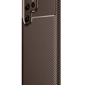 Samsung Galaxy S25 Ultra Kılıf Auto Focus Karbon Kapak - Kahverengi-(5796)