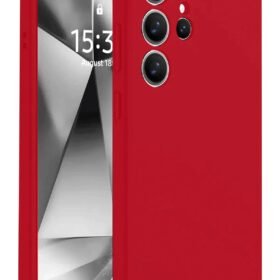 Samsung Galaxy S25 Ultra Kılıf Nano içi Kadife Silikon - Kırmızı-(5796)