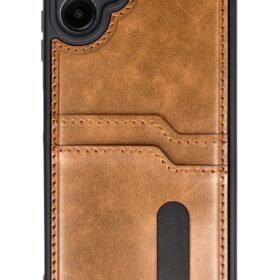 Samsung Galaxy A06 Kılıf Sara Kartvizitli Deri Kılıf - Taba-(5796)