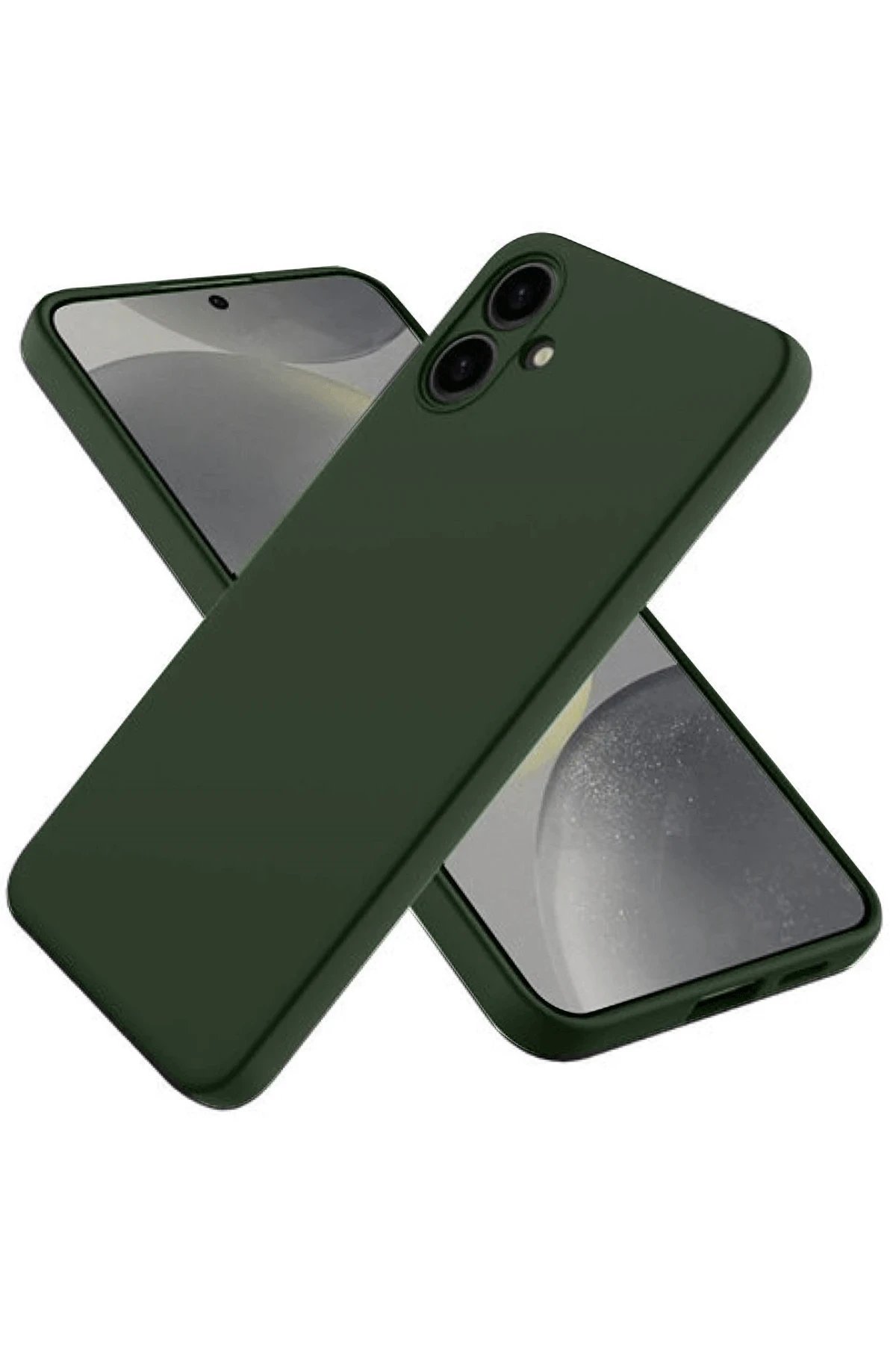 Samsung Galaxy A06 Kılıf First Silikon - Koyu Yeşil-(5796)