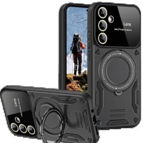 Samsung Galaxy S24 FE Kılıf Joy Lens Standlı Kapak - Siyah-(5796)