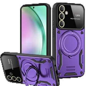 Samsung Galaxy S24 FE Kılıf Joy Lens Standlı Kapak - Mor-(5796)