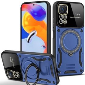 Xiaomi Redmi Note 11 Pro Kılıf Joy Lens Standlı Kapak - Lacivert-(5796)