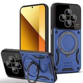 Xiaomi Redmi 14C Kılıf Joy Lens Standlı Kapak - Lacivert-(5796)