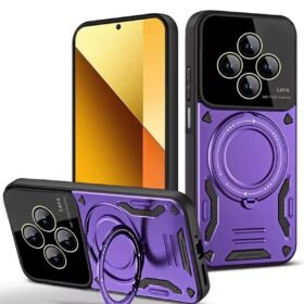 Xiaomi Redmi 14C Kılıf Joy Lens Standlı Kapak - Mor-(5796)