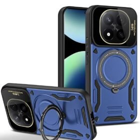 Xiaomi Redmi Note 14 Pro 4G Kılıf Joy Lens Standlı Kapak - Lacivert-(5796)