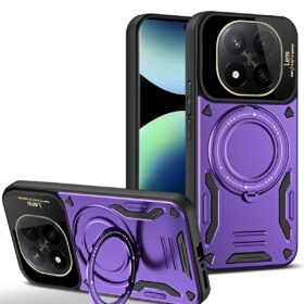 Xiaomi Redmi Note 14 Pro 4G Kılıf Joy Lens Standlı Kapak - Mor-(5796)