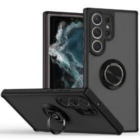 Samsung Galaxy S25 Ultra Kılıf Montreal Yüzüklü Silikon Kapak - Siyah-(5796)