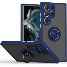 Samsung Galaxy S25 Ultra Kılıf Montreal Yüzüklü Silikon Kapak - Lacivert-(5796)