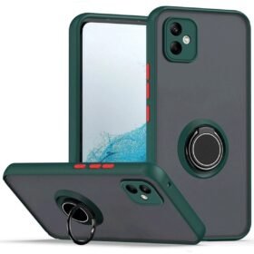 Samsung Galaxy A06 Kılıf Montreal Yüzüklü Silikon Kapak - Yeşil-(5796)