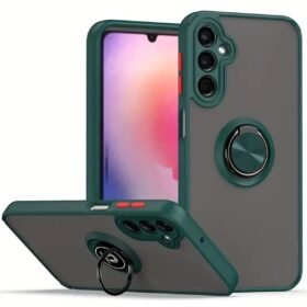 Samsung Galaxy A56 Kılıf Montreal Yüzüklü Silikon Kapak - Yeşil-(5796)