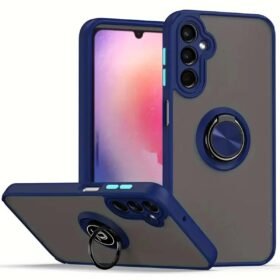 Samsung Galaxy A56 Kılıf Montreal Yüzüklü Silikon Kapak - Lacivert-(5796)