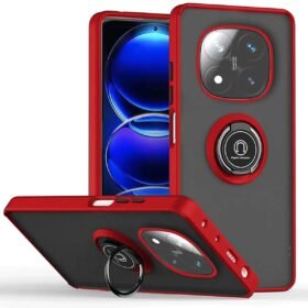 Xiaomi Redmi Note 14 Pro 4G Kılıf Montreal Yüzüklü Silikon Kapak - Kırmızı-(5796)