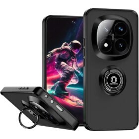 Xiaomi Redmi Note 14 Pro 5G Kılıf Montreal Yüzüklü Silikon Kapak - Siyah-(5796)