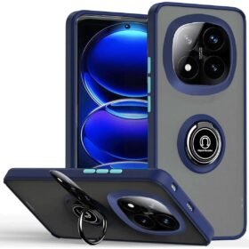 Xiaomi Redmi Note 14 Pro 5G Kılıf Montreal Yüzüklü Silikon Kapak - Lacivert-(5796)