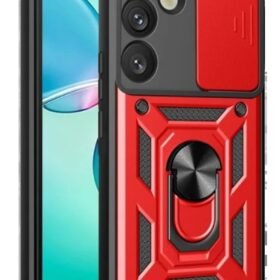 Samsung Galaxy S25 Kılıf Pars Lens Yüzüklü Silikon - Kırmızı-(5796)