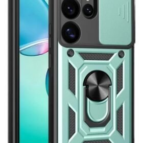 Samsung Galaxy S25 Ultra Kılıf Pars Lens Yüzüklü Silikon - Yeşil-(5796)