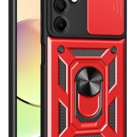 Samsung Galaxy A26 Kılıf Pars Lens Yüzüklü Silikon - Kırmızı-(5796)