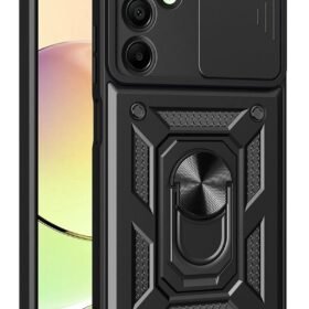Samsung Galaxy A56 Kılıf Pars Lens Yüzüklü Silikon - Siyah-(5796)