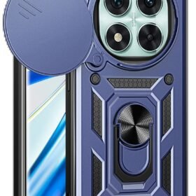 Xiaomi Redmi Note 14 Pro 4G Kılıf Pars Lens Yüzüklü Silikon - Lacivert-(5796)
