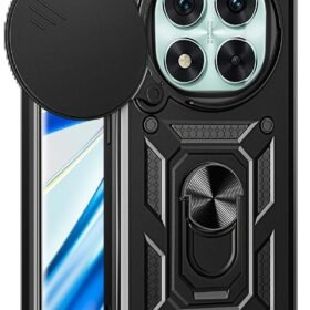 Xiaomi Redmi Note 14 Pro 5G Kılıf Pars Lens Yüzüklü Silikon - Siyah-(5796)