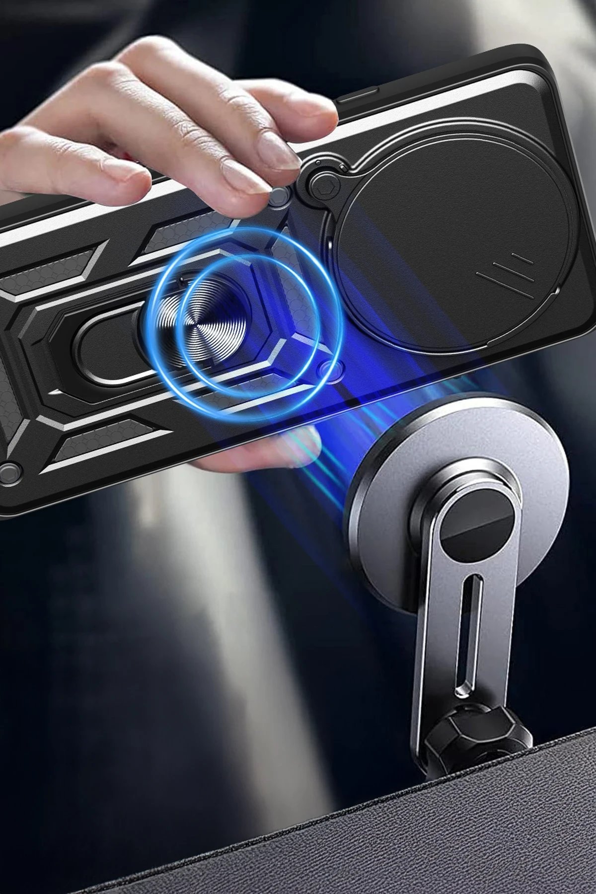 Xiaomi Redmi Note 14 Pro Plus Kılıf Pars Lens Yüzüklü Silikon - Siyah-(5796) - Görsel 3