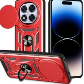 Xiaomi Redmi Note 14 Pro Plus Kılıf Pars Lens Yüzüklü Silikon - Kırmızı-(5796)