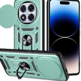Xiaomi Redmi Note 14 Pro Plus Kılıf Pars Lens Yüzüklü Silikon - Yeşil-(5796)