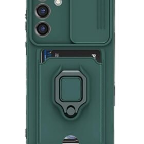 Samsung Galaxy S25 Plus Kılıf Zuma Kartvizitli Yüzüklü Silikon - Yeşil-(5796)