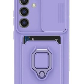 Samsung Galaxy S25 Plus Kılıf Zuma Kartvizitli Yüzüklü Silikon - Lila-(5796)