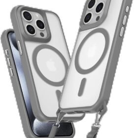 iPhone 15 Pro Max Kılıf Enka Magsafe Silikon Kılıf - Titan Gri-(5796)