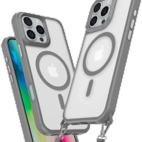 iPhone 16 Pro Max Kılıf Enka Magsafe Silikon Kılıf - Titan Gri-(5796)