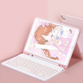 Xiaomi Pad 6 Kılıf KC01 Smart Klavyeli Tablet Kılıfı - Pembe-(5796)