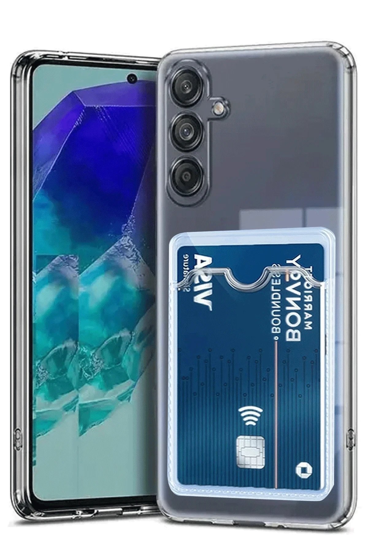 Samsung Galaxy A36 Kılıf Kart Şeffaf Silikon - Şeffaf-(5796)