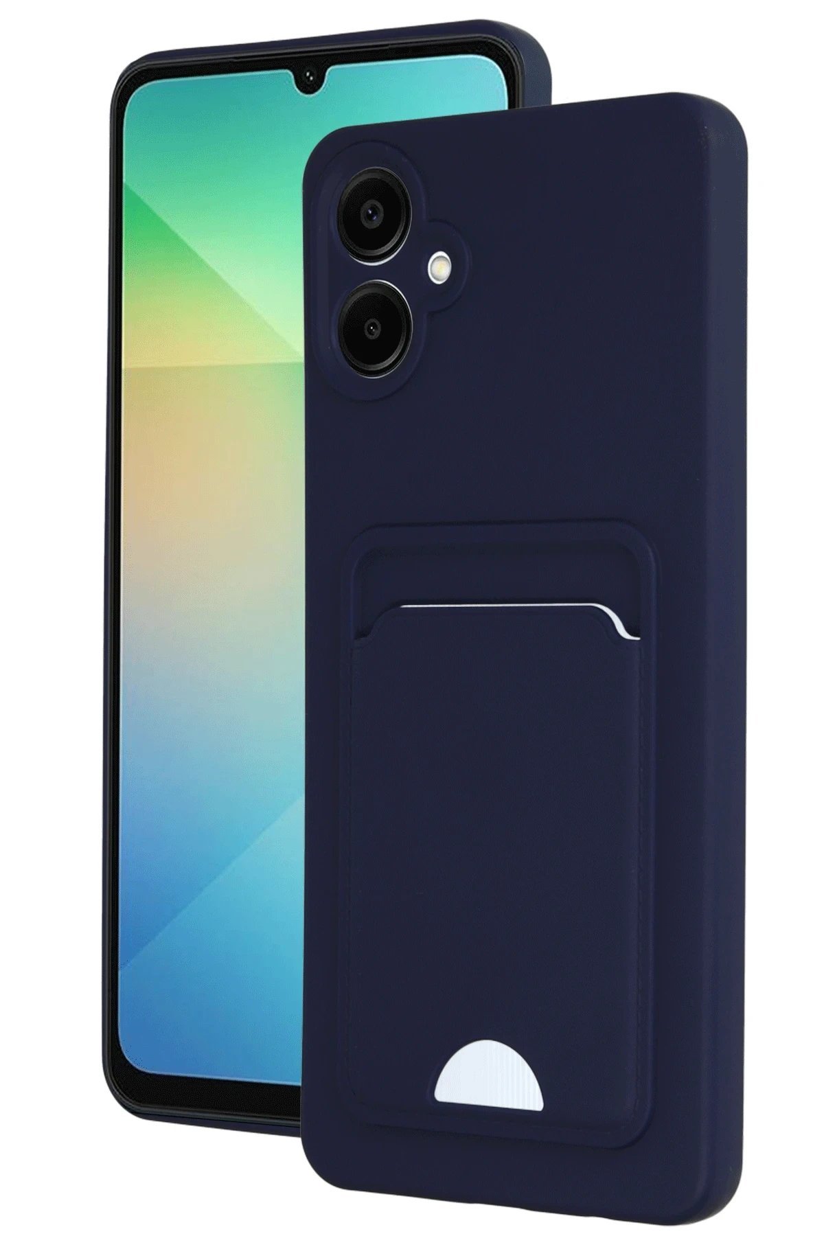 Samsung Galaxy A06 Kılıf Kelvin Kartvizitli Silikon - Lacivert-(5796)