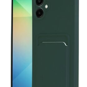Samsung Galaxy A06 Kılıf Kelvin Kartvizitli Silikon - Koyu Yeşil-(5796)