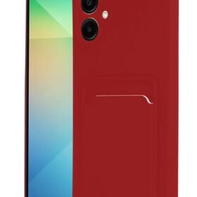 Samsung Galaxy A06 Kılıf Kelvin Kartvizitli Silikon - Kırmızı-(5796)