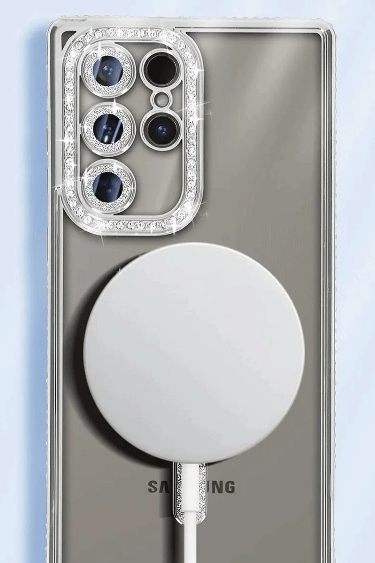 Samsung Galaxy S25 Ultra Kılıf Joke Simli Magneticsafe Kılıf - Derin Mor-(5796) - Görsel 2