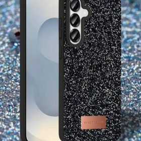 Samsung Galaxy S25 Plus Bright Simli Kapak - Siyah-(5796)