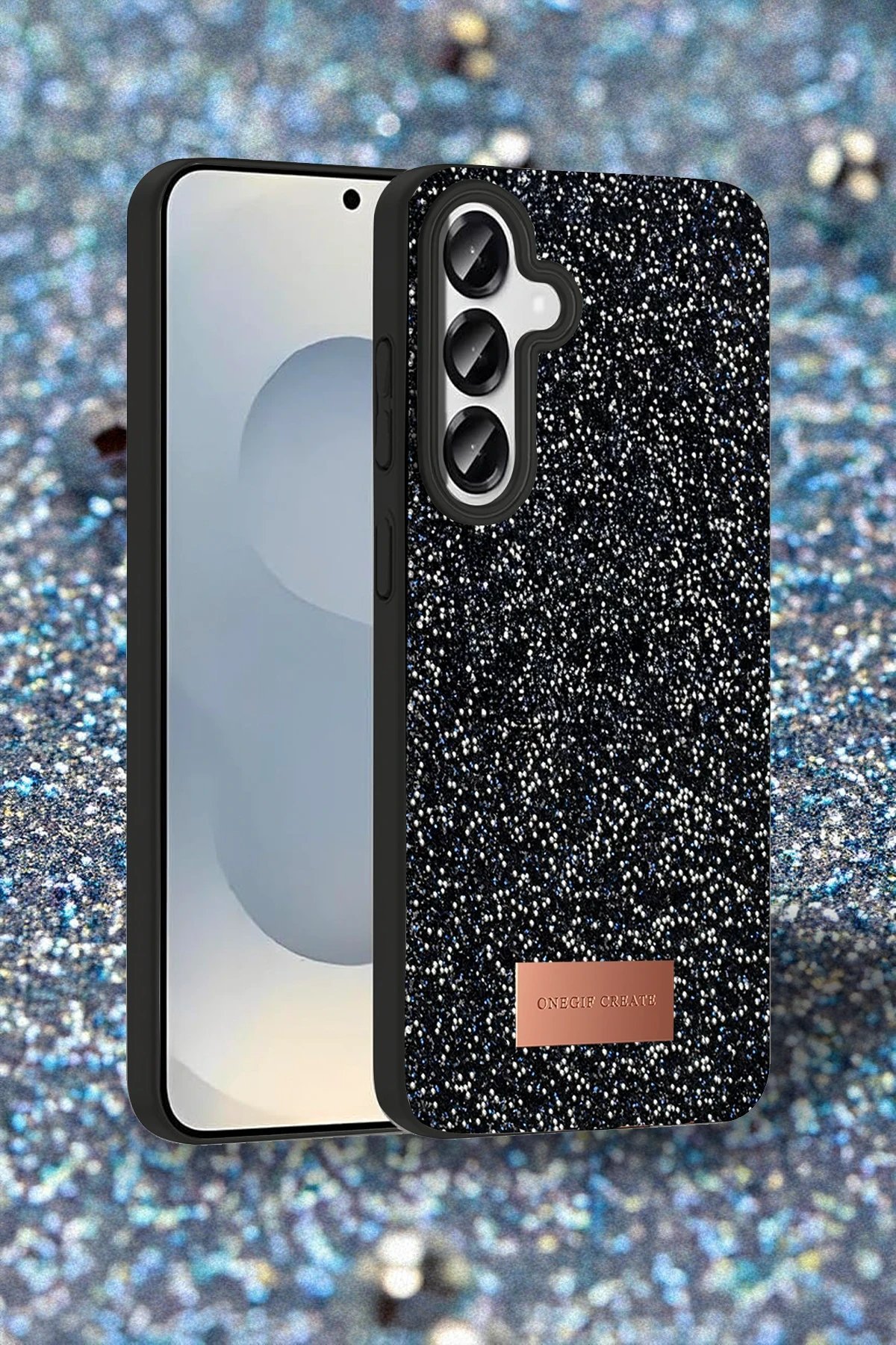 Samsung Galaxy S25 Plus Bright Simli Kapak - Gümüş-(5796) - Görsel 2