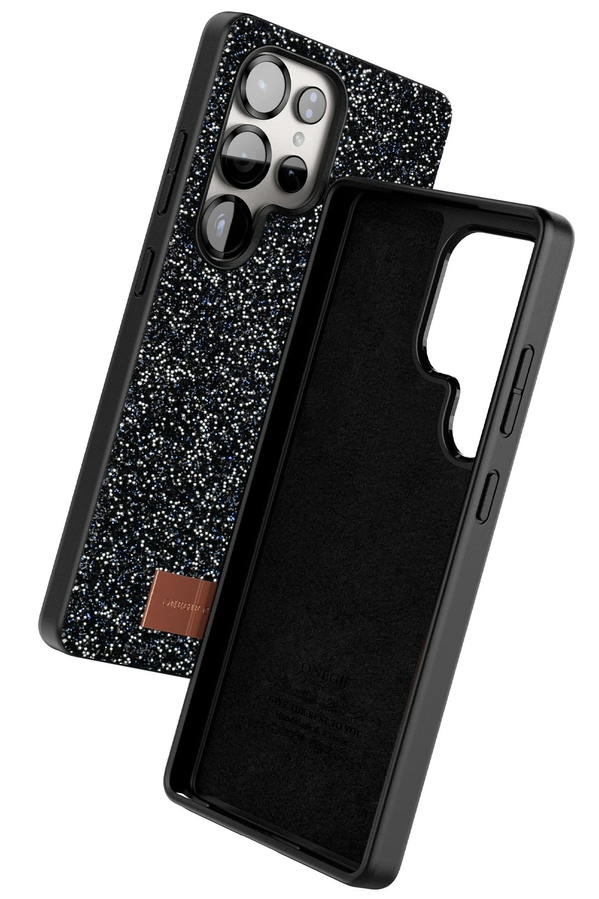 Samsung Galaxy S25 Ultra Bright Simli Kapak - Siyah-(5796) - Görsel 2