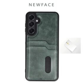 Samsung Galaxy A56 Kılıf Sara Kartvizitli Deri Kılıf - Lacivert-(5796)