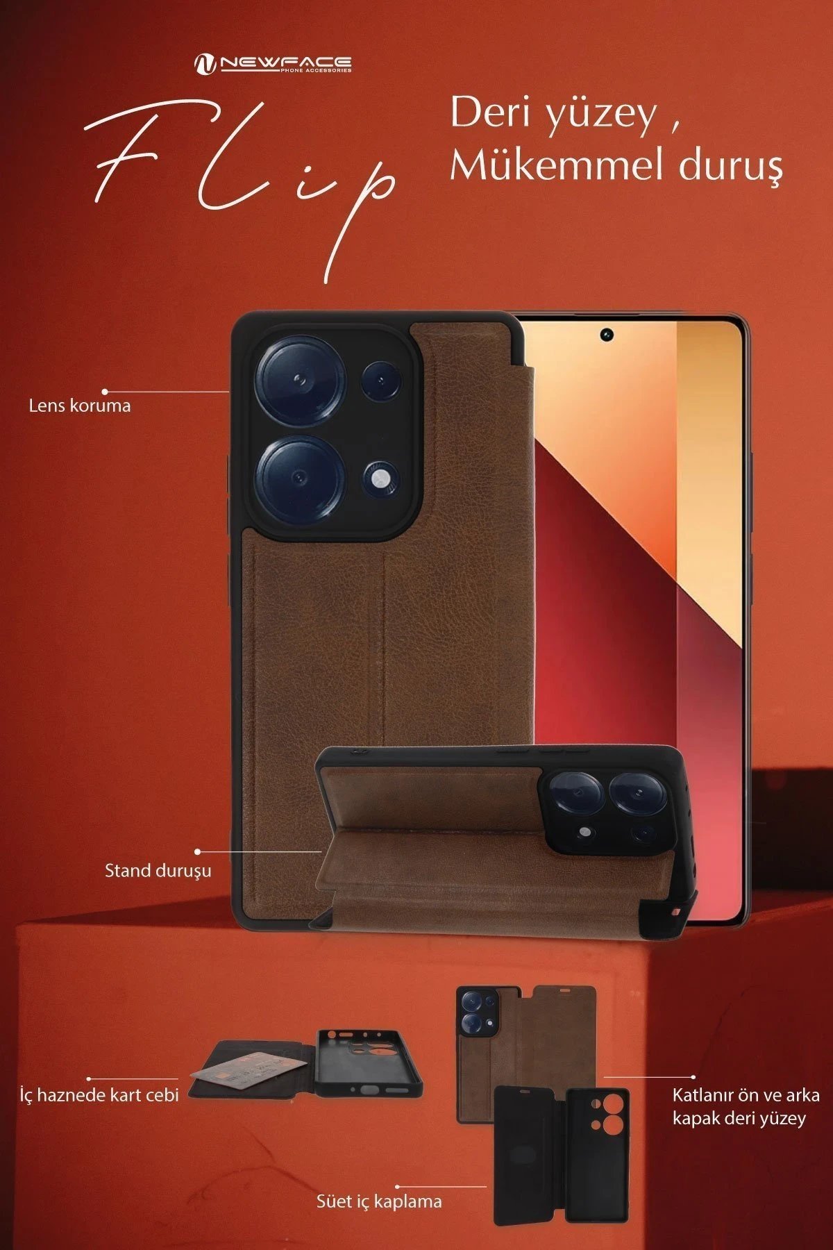 Samsung Galaxy A56 Kılıf Flip Cover - Lacivert-(5796) - Görsel 2