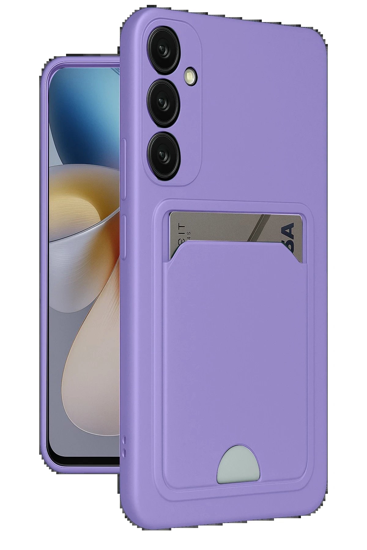 Samsung Galaxy A36 Kılıf Kelvin Kartvizitli Silikon - Lila-(5796)