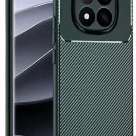 Xiaomi Redmi Note 14 Pro 5G Kılıf Auto Focus Karbon Kapak - Koyu Yeşil-(5796)