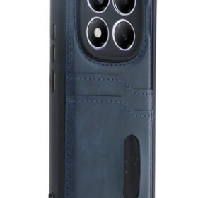 Xiaomi Redmi Note 14 Pro 5G Kılıf Sara Kartvizitli Deri Kılıf - Lacivert-(5796)