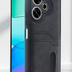 Xiaomi Redmi 13 4G Kılıf Sara Kartvizitli Deri Kılıf - Kırmızı-(5796)